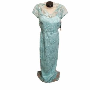 Brianna floor length dress w/top overlay sz 8, NWT